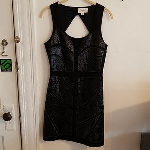 Black sequin panel dress